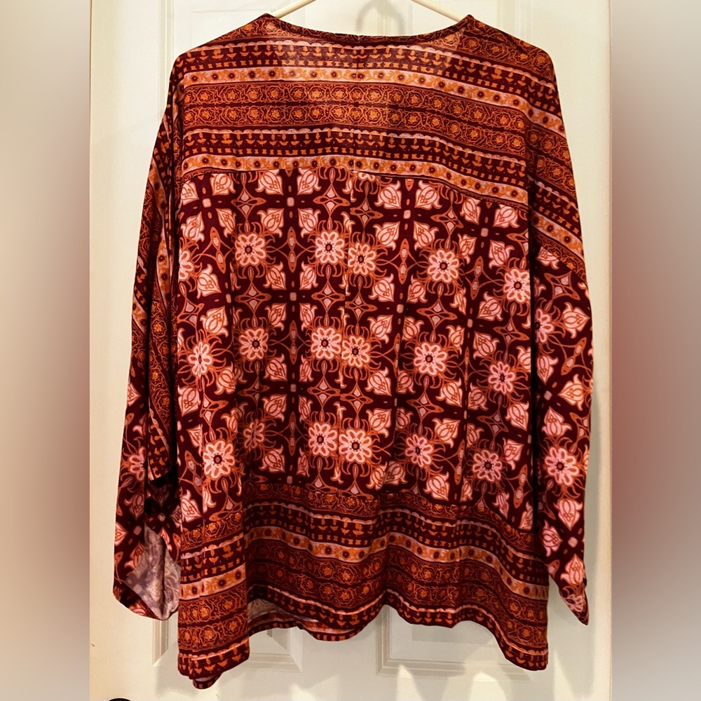 Suzanne Betro Weekend Batwing Sleeve Tunic Size L - Picture 2 of 6